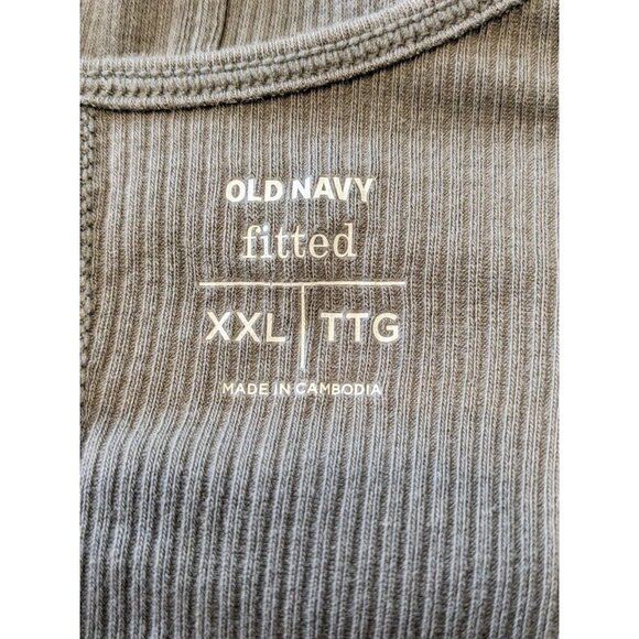 Old Navy Womens Size 2X Gray Scoop Neck Rib Knit First Layer Tank Top Fitted - Picture 7 of 8